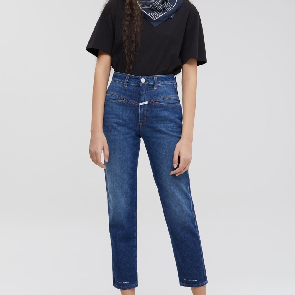 Closed pedal pusher Women Jeans in Blue